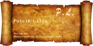 Petrik Lilla névjegykártya